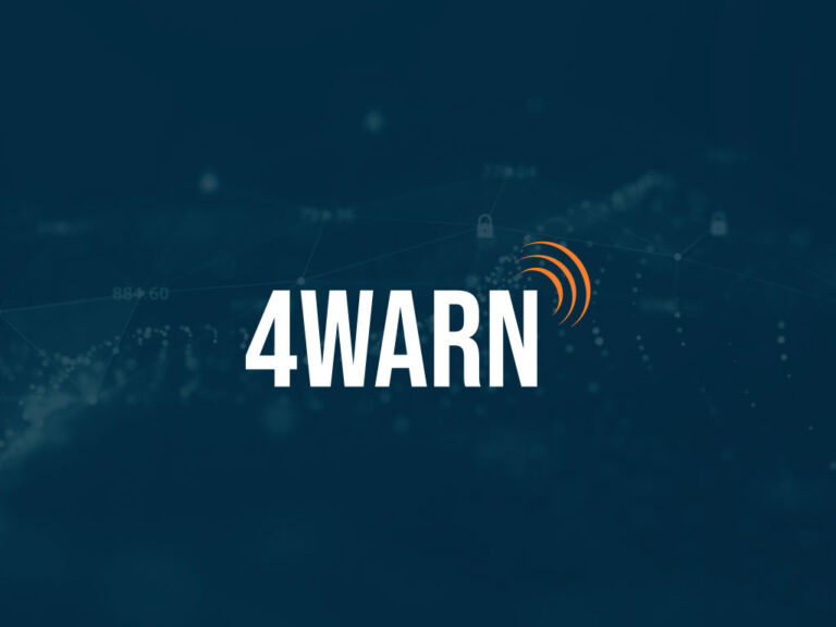 4WARN logo over branded background