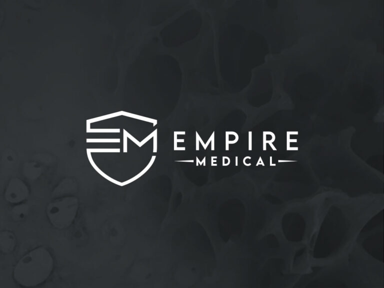 Empire Medical logo over branded background
