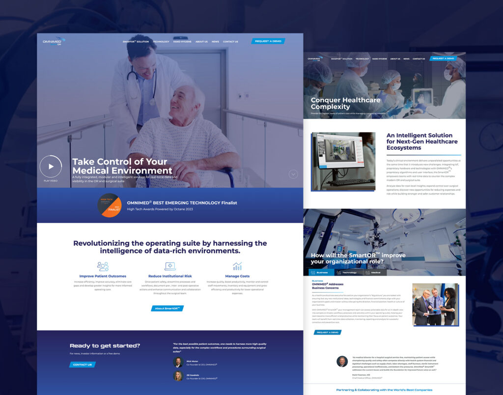 Omnimed home page and Solution website design