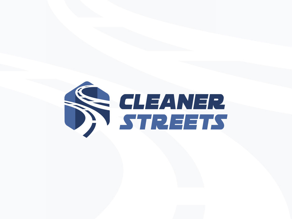 Cleaner Streets logo over branded background